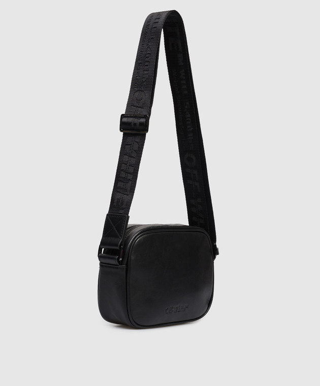 Off-White Чорна шкіряна сумка з тисненням логотипа OMNQ09ES26LEA001 зображення 3