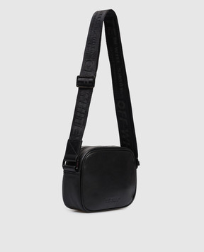 Off-White Чорна шкіряна сумка з тисненням логотипа OMNQ09ES26LEA001