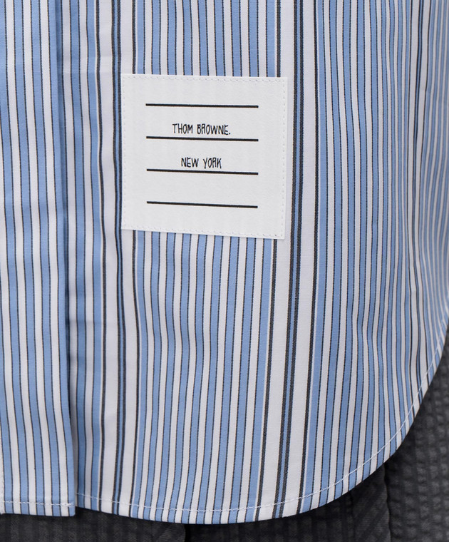 Thom Browne Голубая рубашка в полоску FLL219CF1137 изображение 5