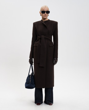 Khaite Коричневое пальто Jelson из шерсти 7139547