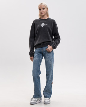 Off-White Серый свитшот Stroke 2FE00456T