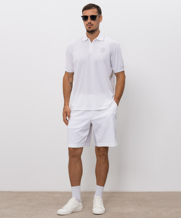 Brunello Cucinelli Білі шорти з контрастною емблемою ML8243390T зображення 2
