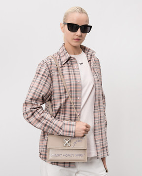 Off-White Бежева шкіряна сумка Jitney 1.4 OWNP062S26LEA001