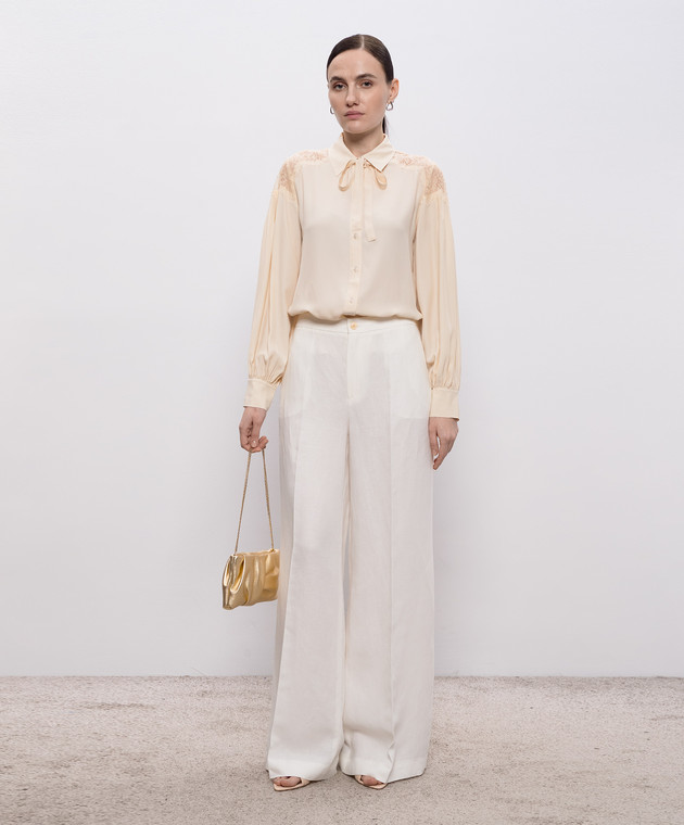 Twinset Бежева блуза з мереживом 261TP2591 зображення 2