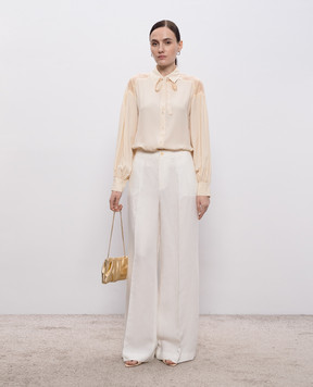 Twinset Бежевая блуза с кружевом 261TP2591