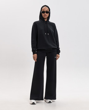 Off-White Чорне худі з фактурним принтом Flock Paisley 2FE00337T