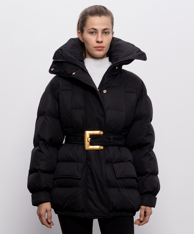 Balmain Черная куртка с поясом HF1TQ040XK09 изображение 3