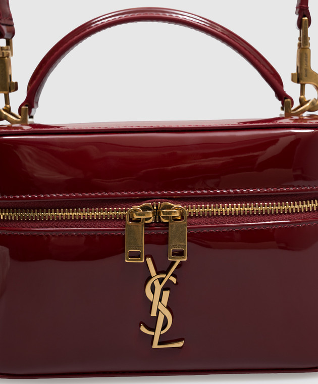 Saint Laurent Бордова шкіряна лакована сумка крос-боді GABY 810932AAEQ1 зображення 4