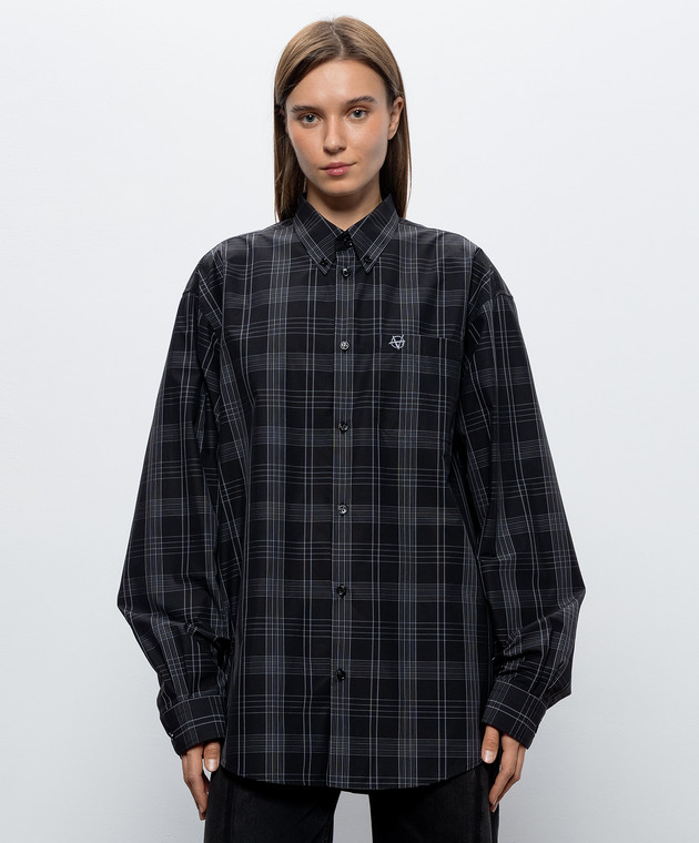 Vetements Чорна сорочка в клітинку MH27SH059BCw зображення 3