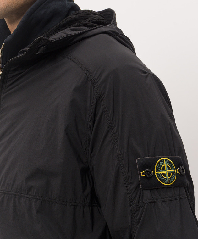 Stone Island Чорна вітровка з патчем логотипа L2S15Q100020S0474 зображення 5