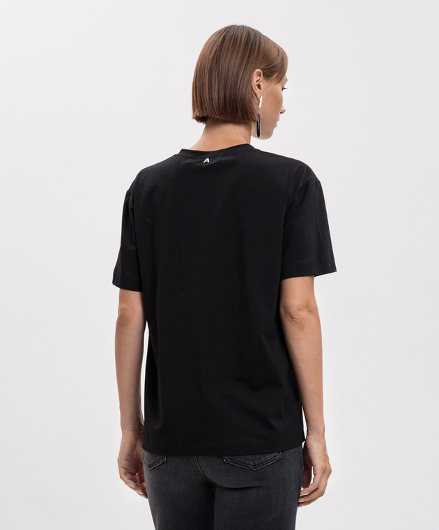 Twinset Чорна футболка з принтом 262AP2510 зображення 4