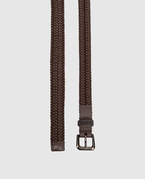 Brunello Cucinelli Коричневый плетеный ремень с цепочкой M0NLCC294