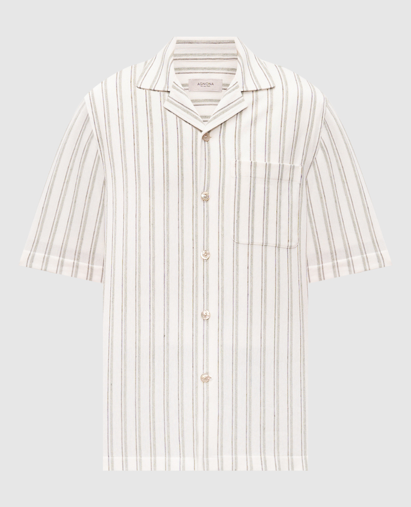 

Белая рубашка с льном в полоску, Белый, Рубашки