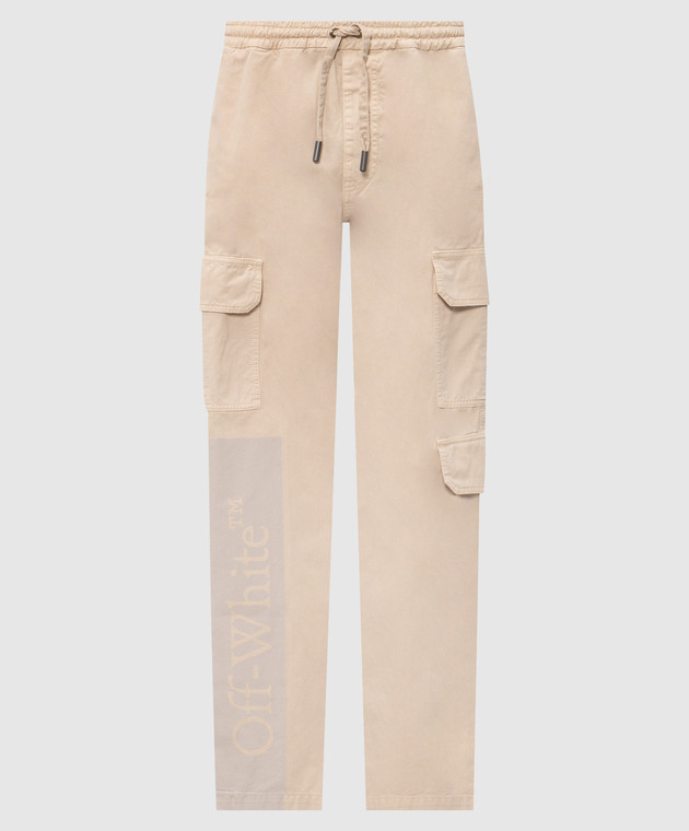 Off-White Черные брюки карго с принтом логотипа 44MCF04PF26F001