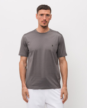 Stefano Ricci Сіра футболка з монограмою логотипа MNH6105140TE0001