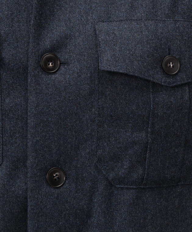 Canali Синя сорочка з вовни AR0347231019 зображення 5