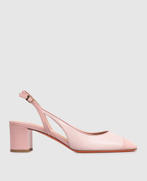 Santoni Розовые кожаные слингбеки WDNC71546HA2NOGO