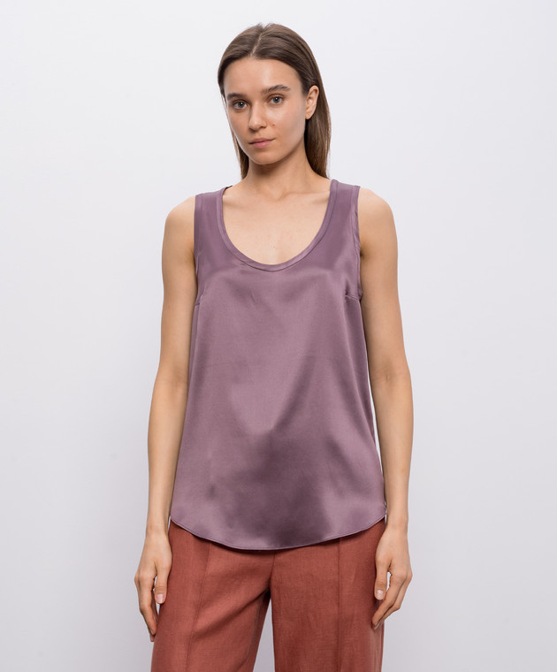 Brunello Cucinelli Фіолетова майка із шовком M0C59E0600 зображення 3