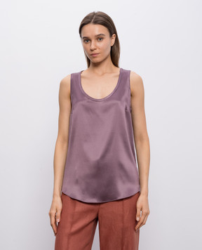 Brunello Cucinelli Фіолетовий топ із шовком M0C59E0600