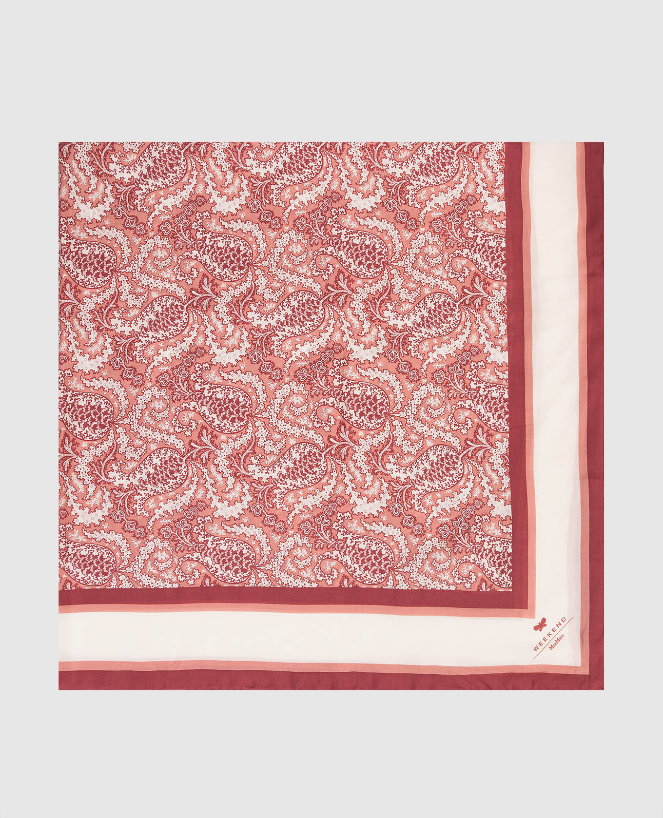 Бордовый платок SARONG с шелком с принтом пейсли