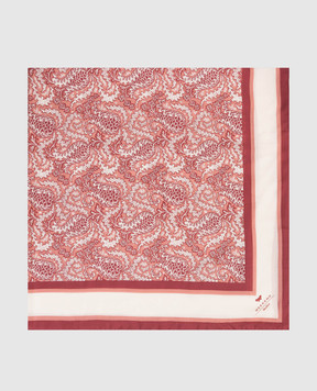 Max Mara Weekend Бордовый платок SARONG с шелком с принтом пейсли WKASARONG