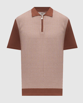 Enrico Mandelli Коричневе поло з шовком у візерунок 1K024A5703