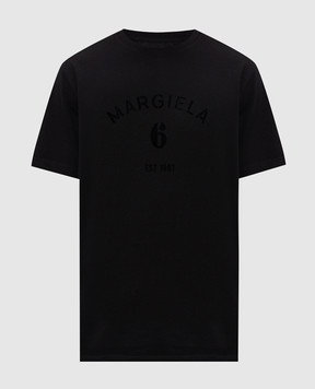 Maison Margiela MM6 Чорна футболка з принтом логотипа SH2GC0048M20048