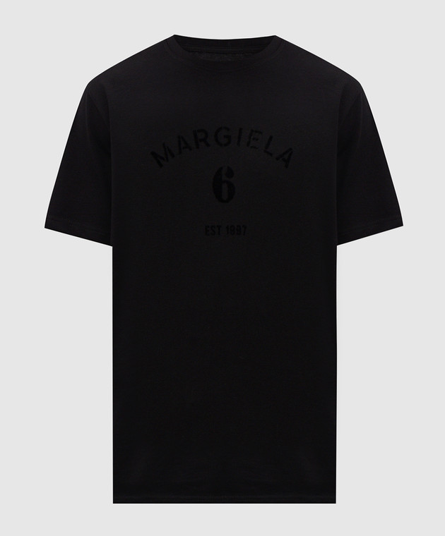 Maison Margiela MM6 Чорна футболка з принтом логотипа SH2GC0048M20048