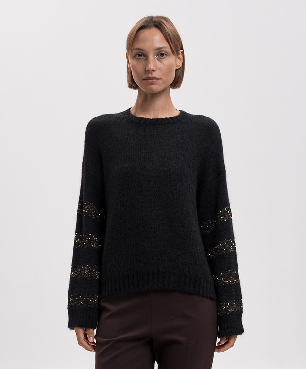 Twinset Черный свитер с альпакой 262TP3530 изображение 3