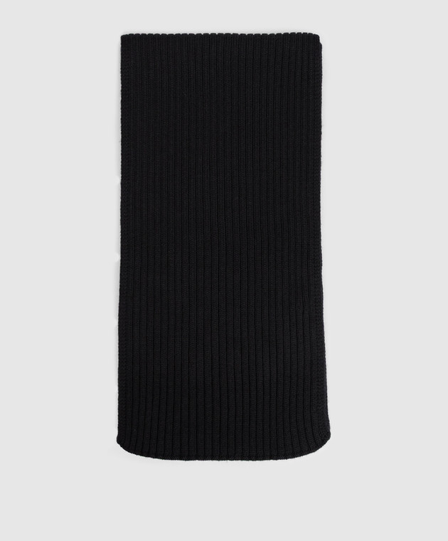 Cashmere&Whiskey Черный шарф из шерсти мериноса 140