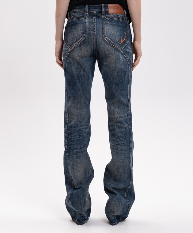 AMIRI Синие джинсы с винтажным эффектом AW426JE006 изображение 4
