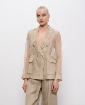 Max Mara Бежевий жакет MXESLOGAN із шовку MXESLOGAN