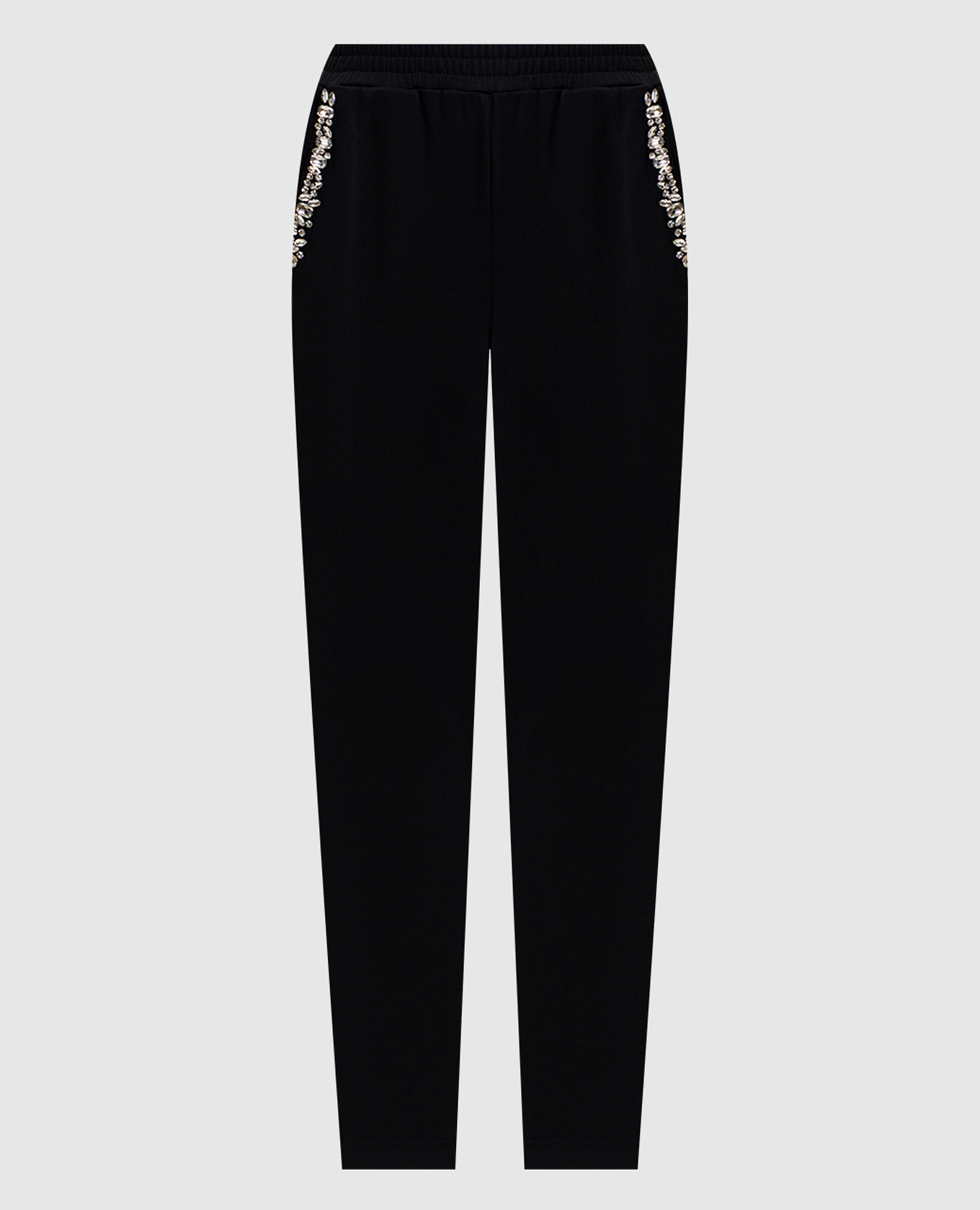 Черные спортивные брюки с кристаллами
