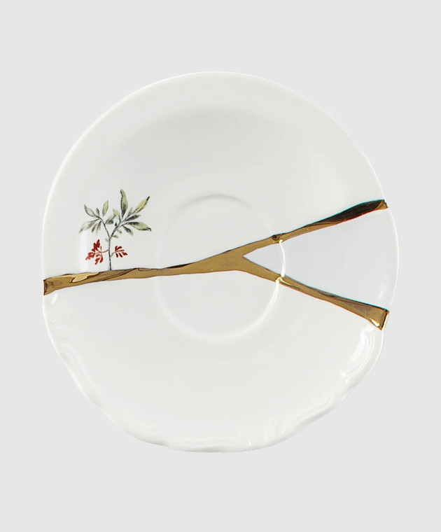 SELETTI Біла порцелянова чашка для кави Kintsugi з блюдцем 09642 зображення 2