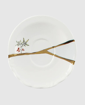 SELETTI Біла порцелянова чашка для кави Kintsugi з блюдцем 09642