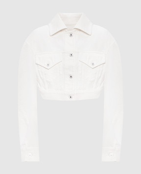 Givenchy Белая укороченная джинсовая куртка с патчем BW00US516T