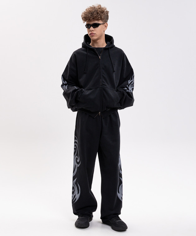 Vetements Черные спортивные брюки с принтом MH27SP155B изображение 2