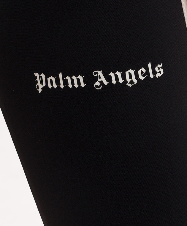 Palm Angels Чорні шорти з принтом логотипа PWVH003S26FAB001 зображення 5