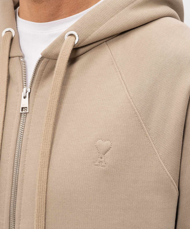 Ami Paris Бежева спортивна куртка з емблемою USW759747m зображення 5