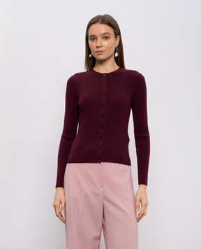 Max Mara Weekend Бордовий кардиган WKDESULE в рубчик WKDESULE