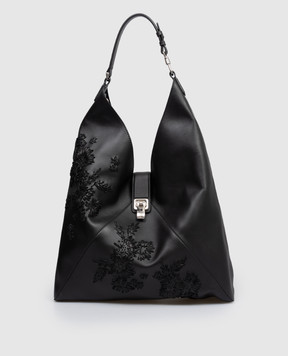Ermanno Scervino Чорна шкіряна сумка Clio D483S305RFYK