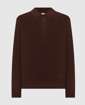 Trussardi Коричневое поло из шерсти в узор M0148000112NMK646K36