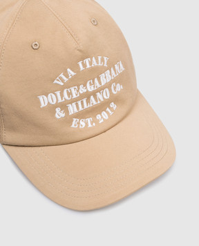 Dolce&Gabbana Дитяча коричнева кепка з вишивкою логотипа LB4H80LY110
