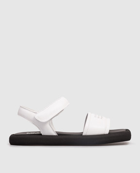 Maison Margiela MM6 Дитячі білі шкіряні сандалі з логотипом 823903638