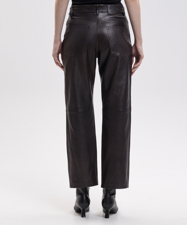 Max Mara Weekend Коричневі шкіряні штани DESERTO WKDDESERTO зображення 4