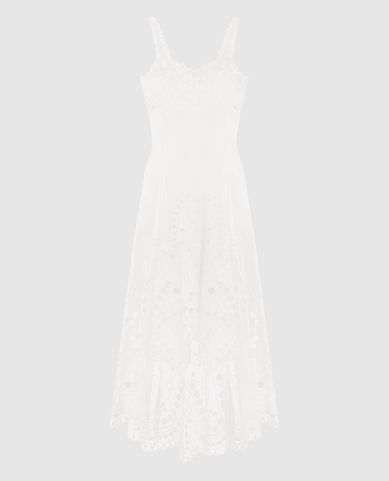 Белое ассиметричное платье Caspian