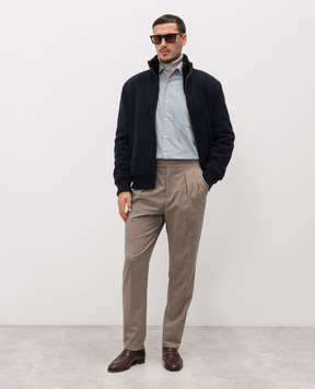 Loro Piana Синя куртка з кашеміру на хутрі нутрії FAP3131sh