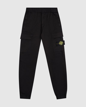 Stone Island Дитячі чорні джогери з логотипом K2S163100007S00121012