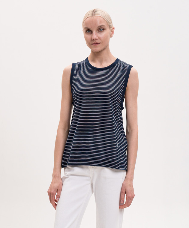 Ami Paris Синя майка в смужку FTP818JE0212 зображення 3