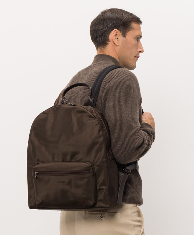 Kiton Коричневий рюкзак з металевим логотипом UBA0160N01270 зображення 2
